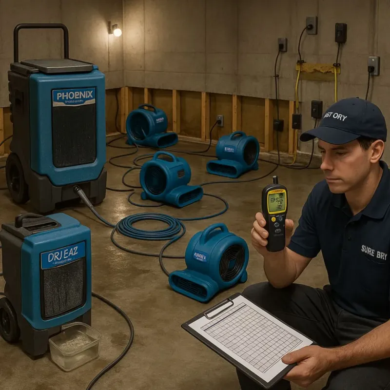 Structural Drying and Dehumidification process in Kenwood, OH